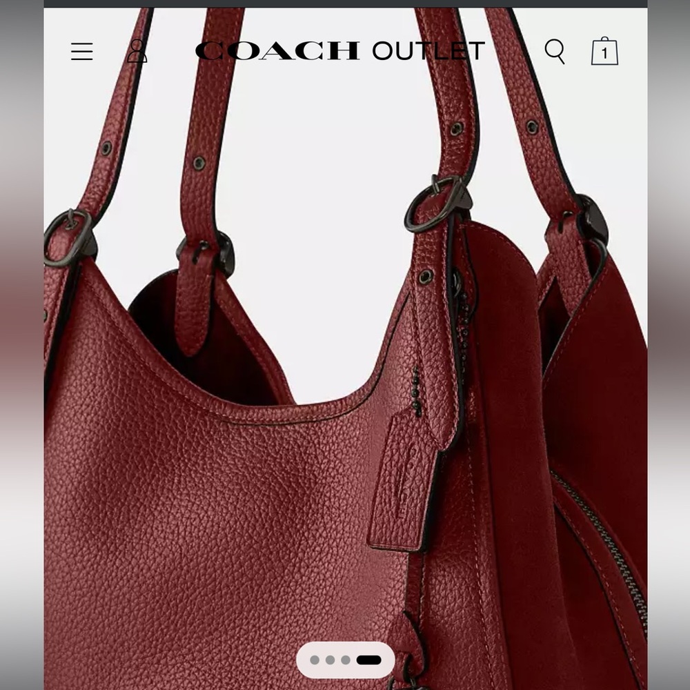 BNWOT COACH LEATHER AND SUEDE BURGUNDY SHOULDER BAG!!!